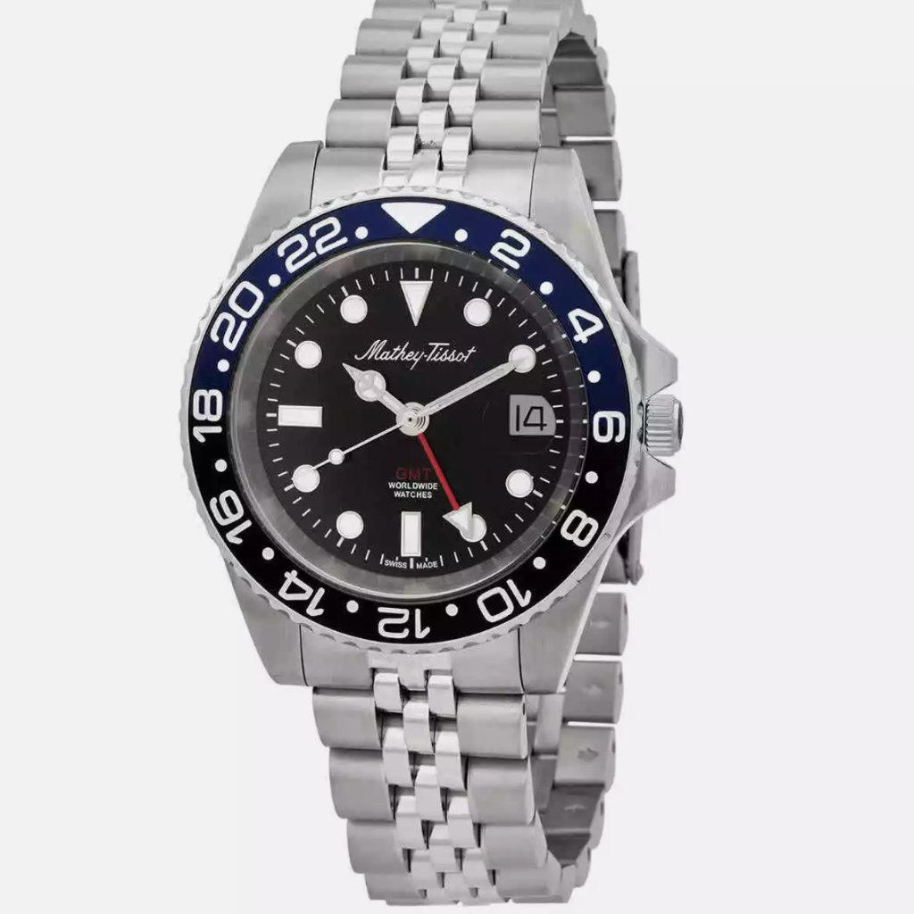 MatheyTissot Gmt Black Dial Bezel Mens Watch MatheyTissot Gmt Black Dial Bezel Mens Watch